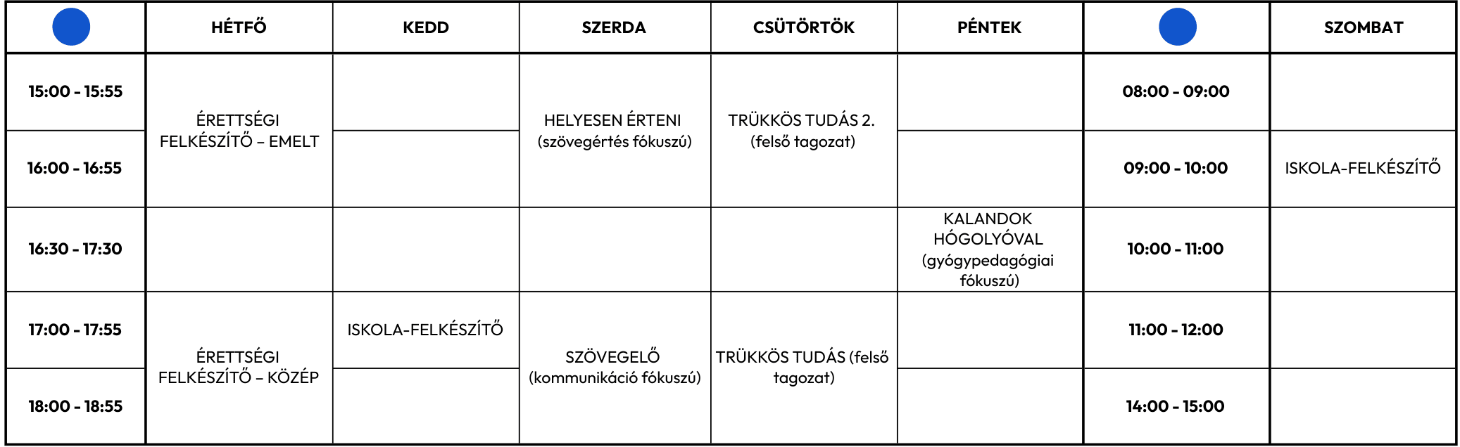 Kurzusnaptár - 2026 februártól (kék)